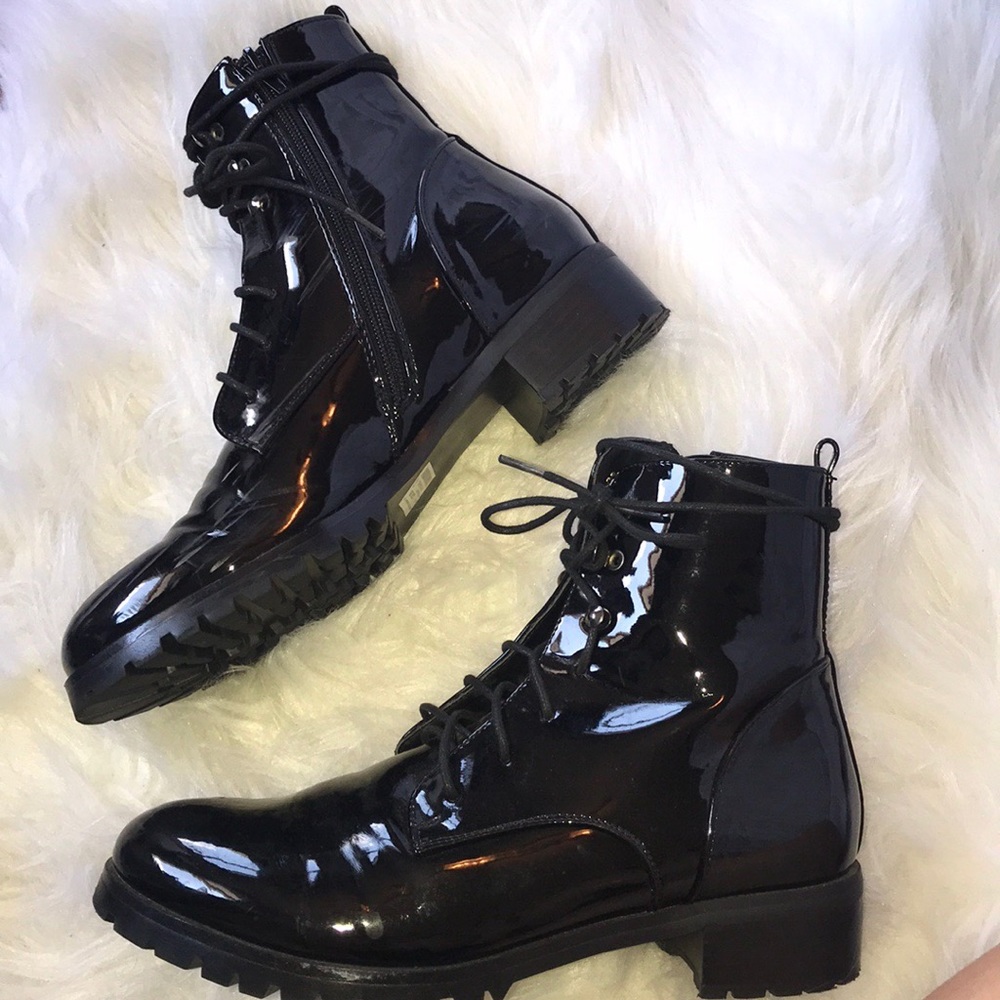 Patent Vegan Leather Boots